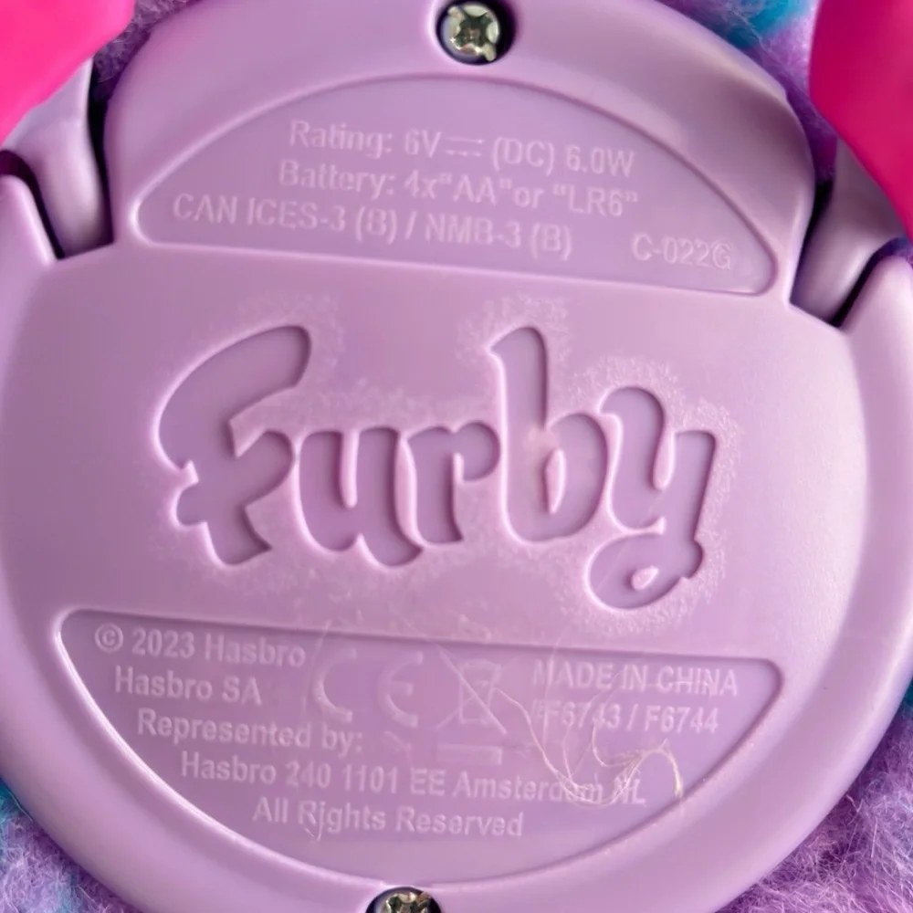 2023 Hasbro Furby Blue Purple Tie Dye  Plush Interactive Toy Tested No Box